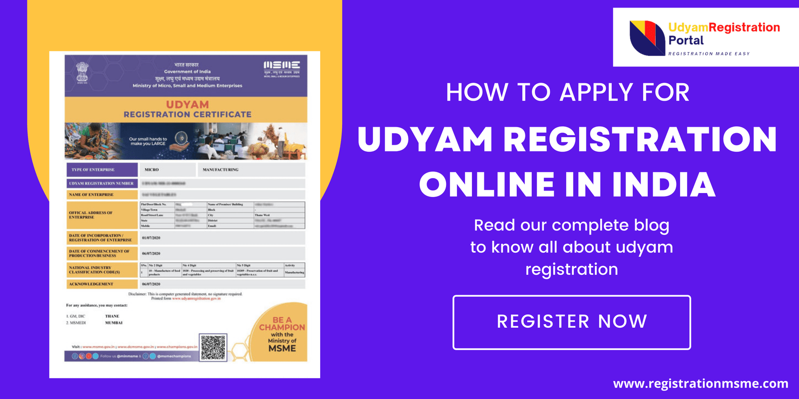 How to Apply for Udyam Registration Online in India?